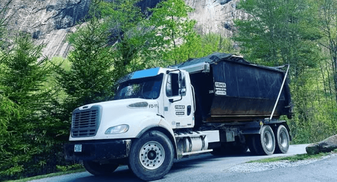 Roll-off dumpster ready for delivery in Transylvania County NC